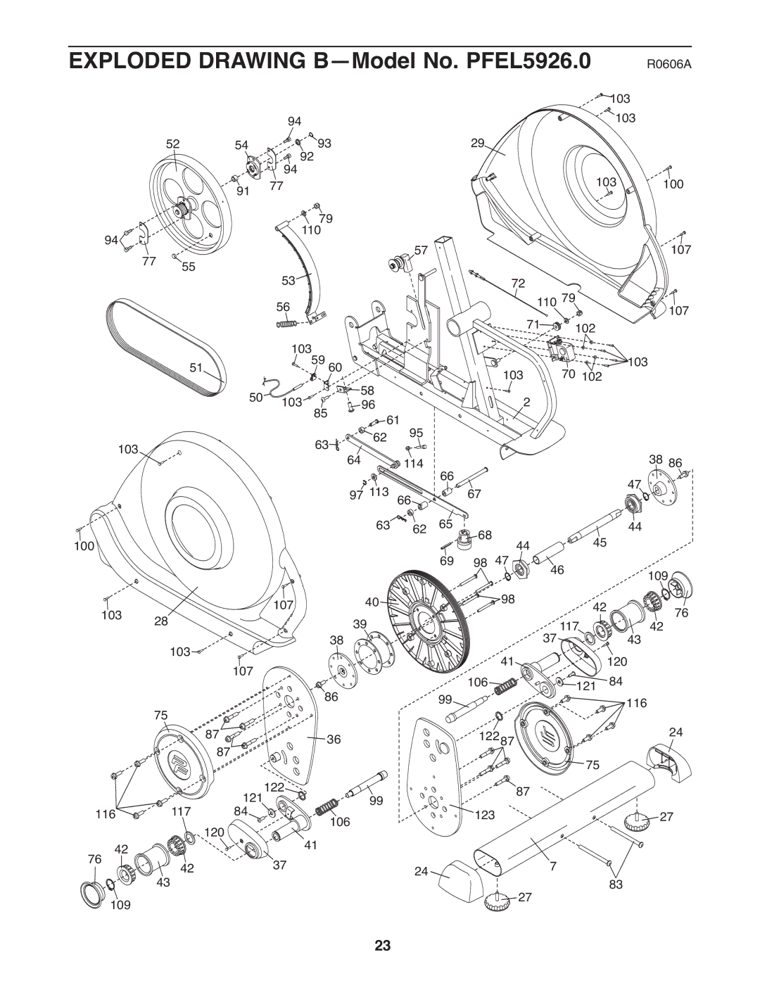 ProForm user manual Exploded Drawing B-Model No. PFEL5926.0 