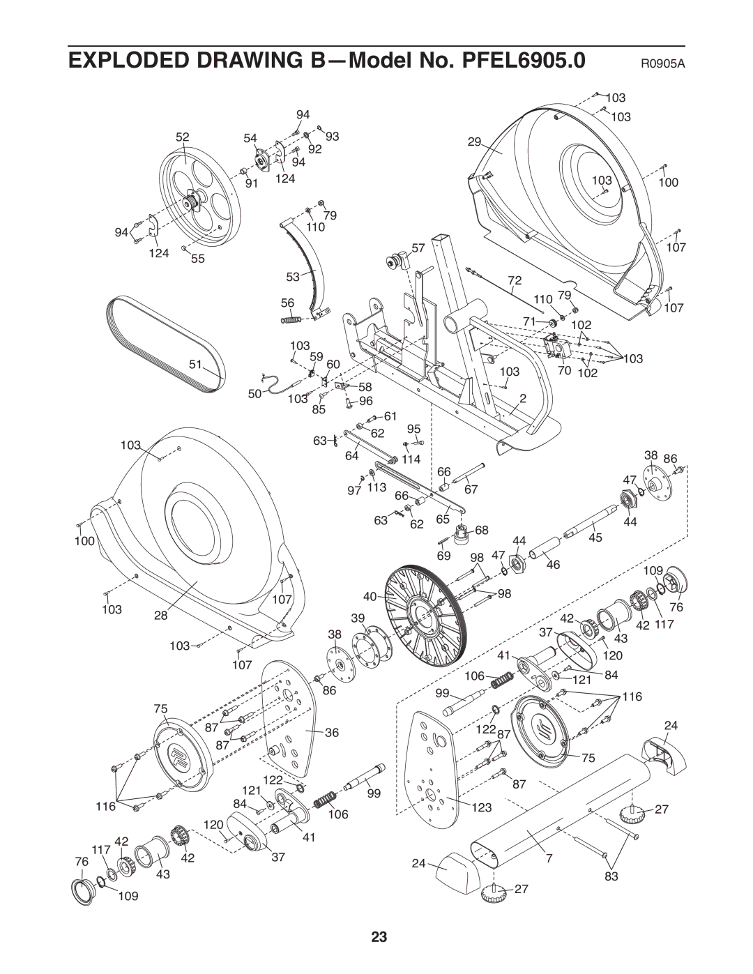 ProForm user manual Exploded Drawing B-Model No. PFEL6905.0 