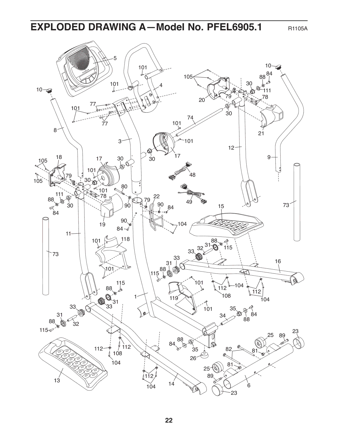 ProForm user manual Exploded Drawing A-Model No. PFEL6905.1 