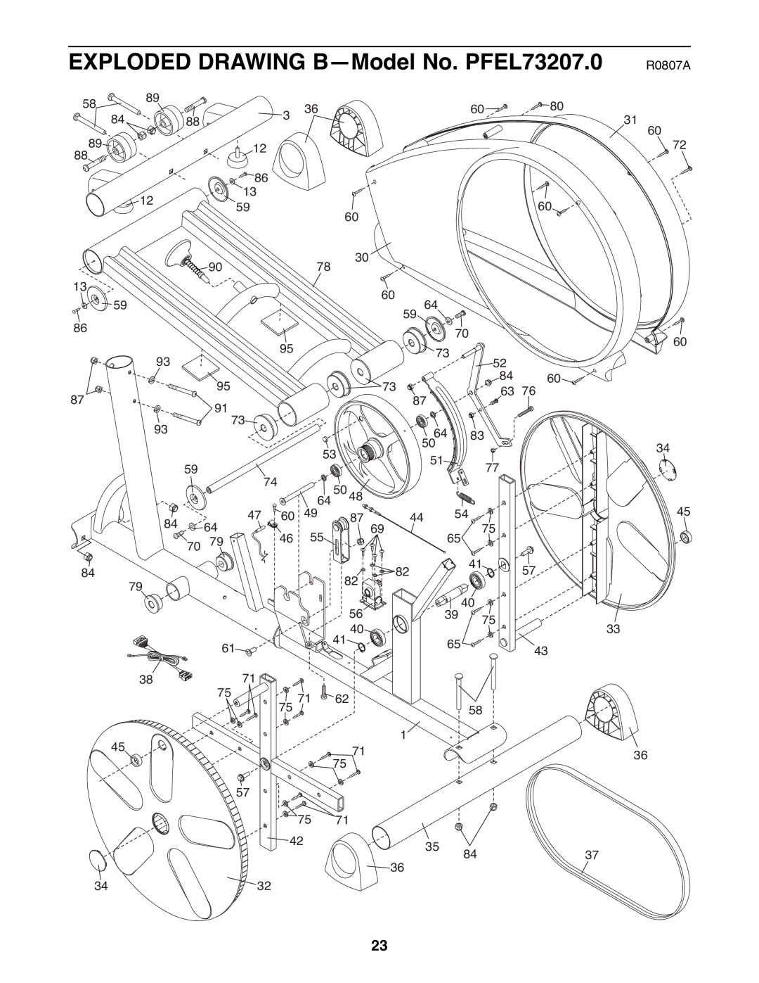 ProForm user manual Exploded Drawing B-Model No. PFEL73207.0 R0807A 