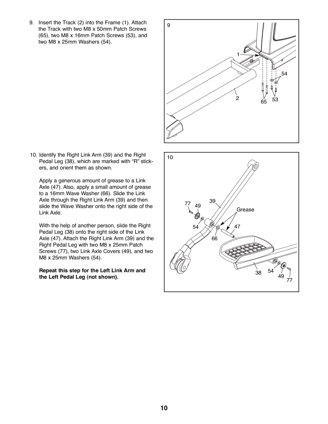 ProForm PFEL95918.0 manual Grease 