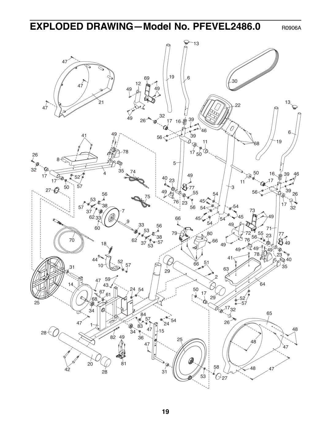 ProForm user manual Exploded DRAWING-Model No. PFEVEL2486.0 