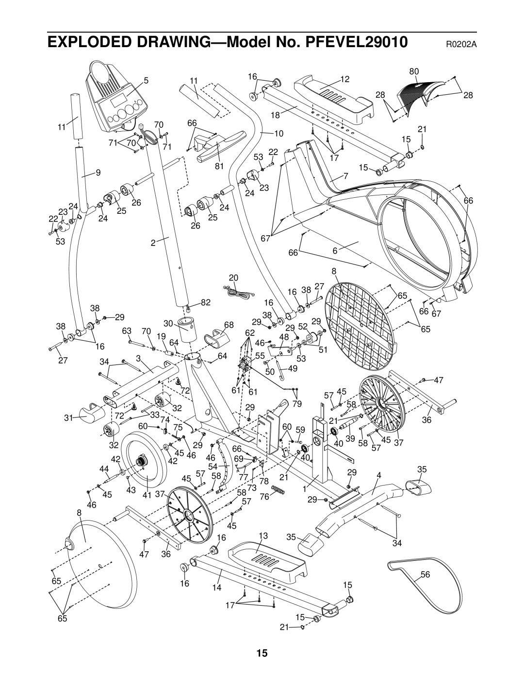 ProForm user manual Exploded DRAWING-Model No. PFEVEL29010 