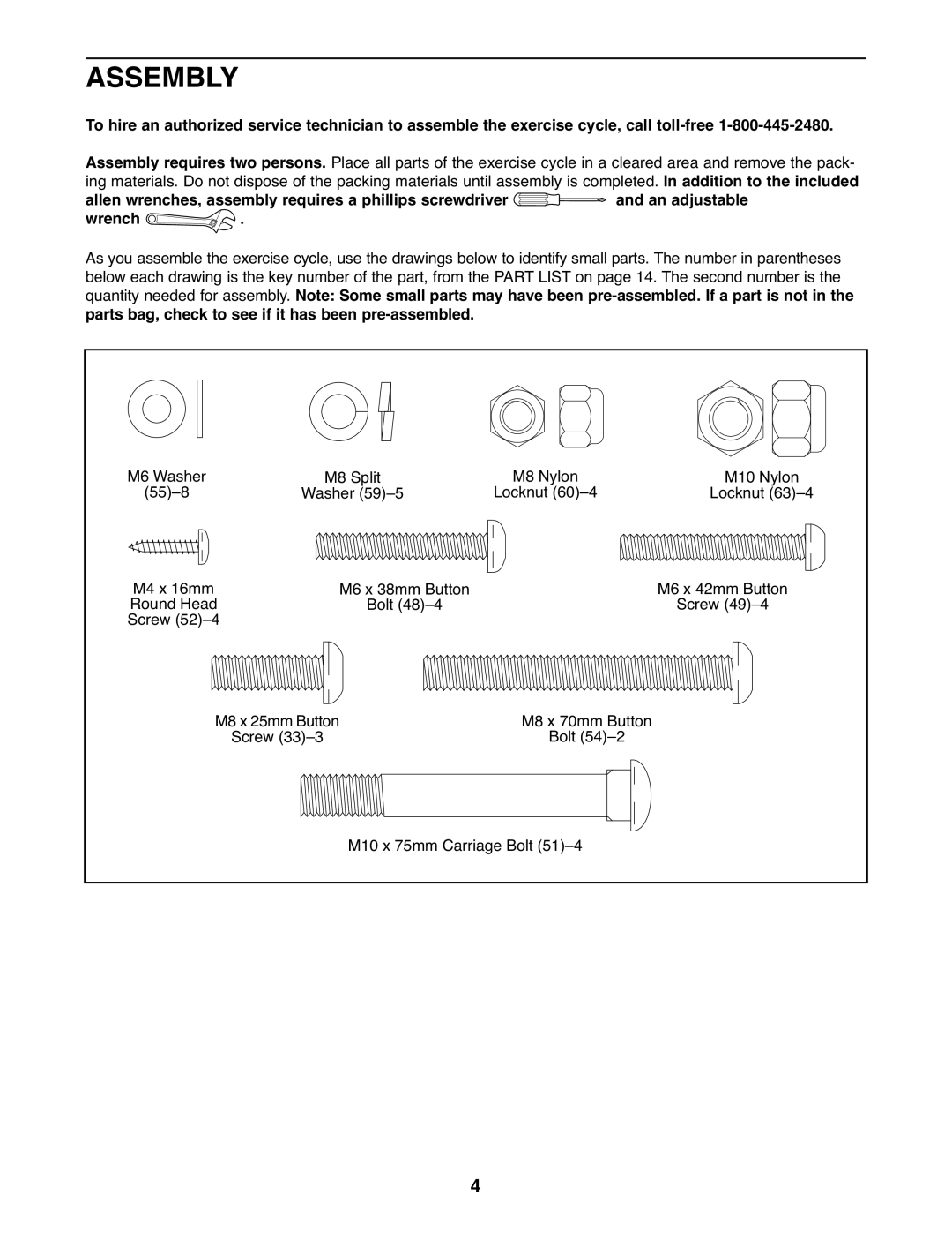 ProForm PFEX1995.0 user manual Assembly 