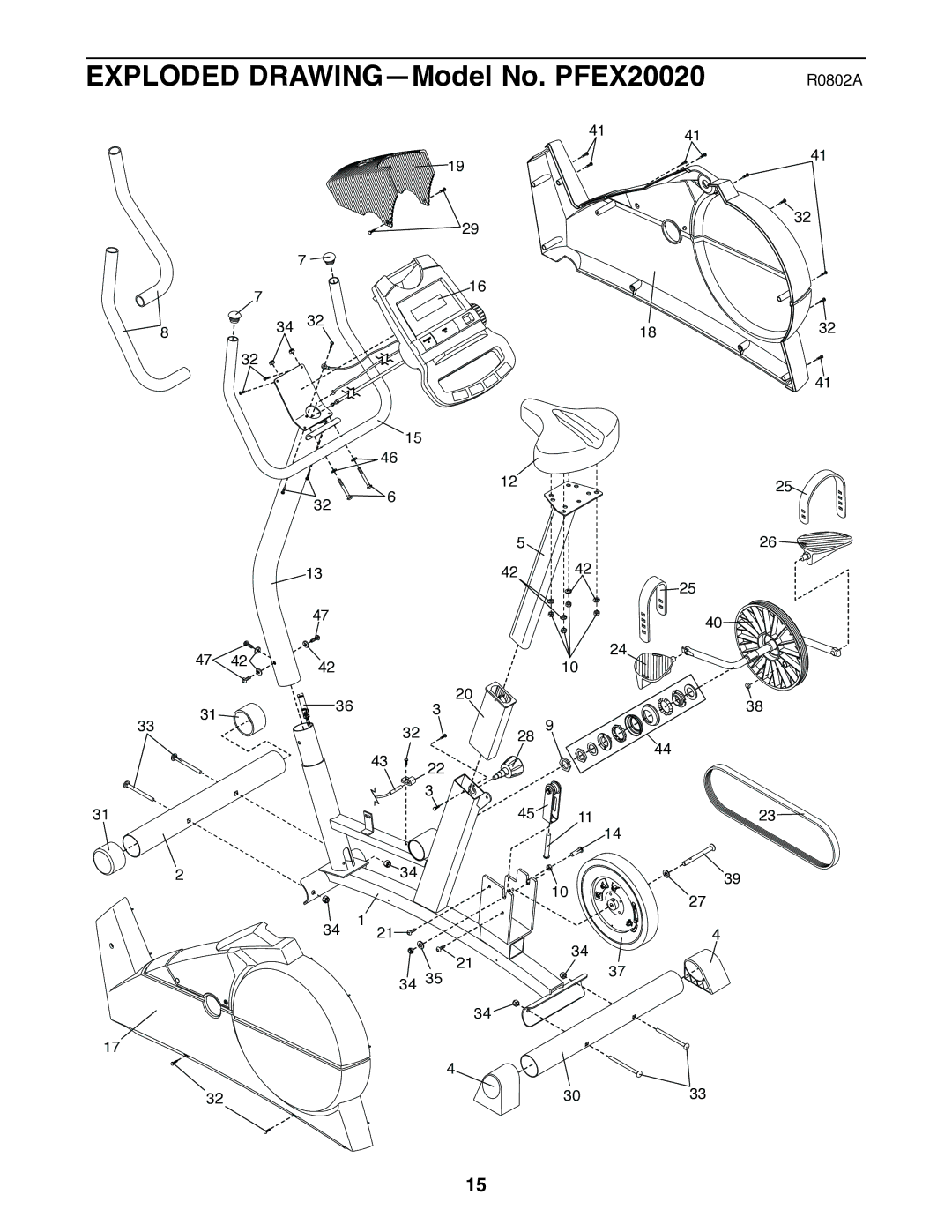 ProForm PFEX20020 user manual R0802A 