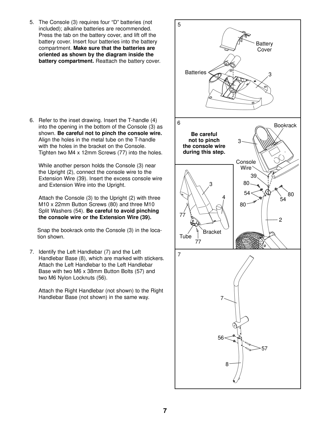 ProForm PFEX25121 user manual Battery compartment 