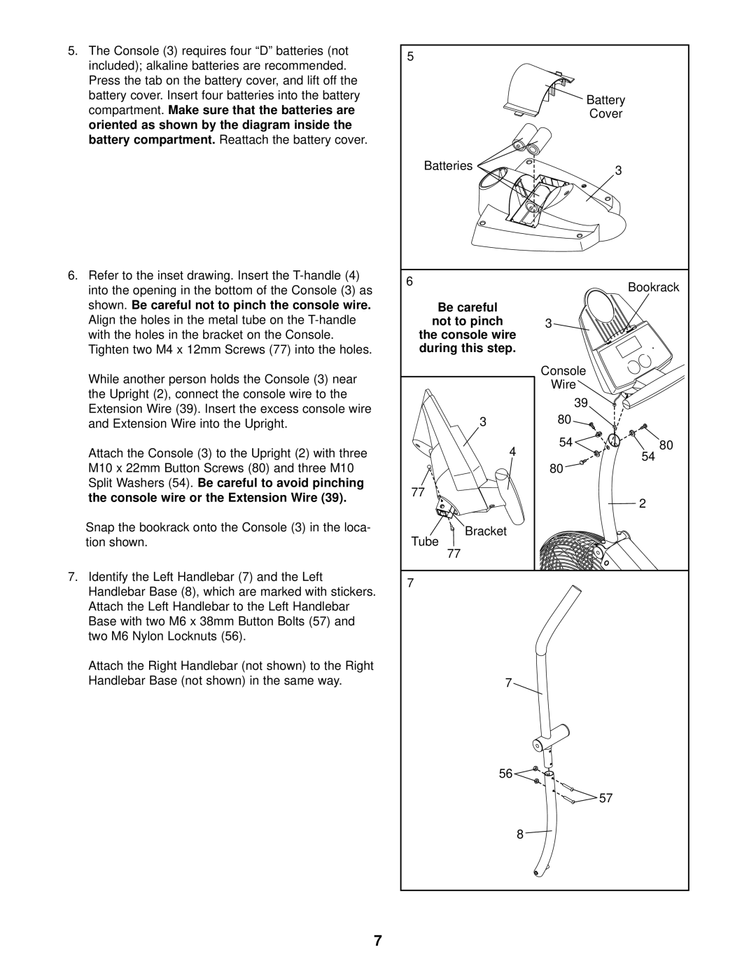 ProForm PFEX25122 user manual Battery compartment 