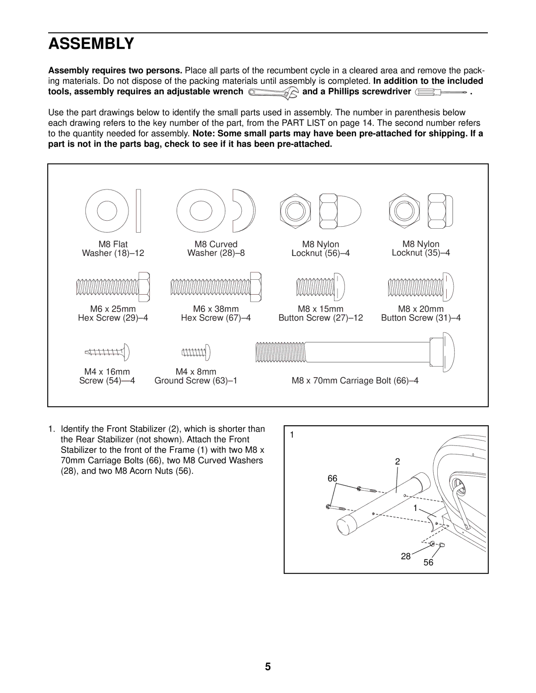 ProForm PFEX34310 user manual Assembly 