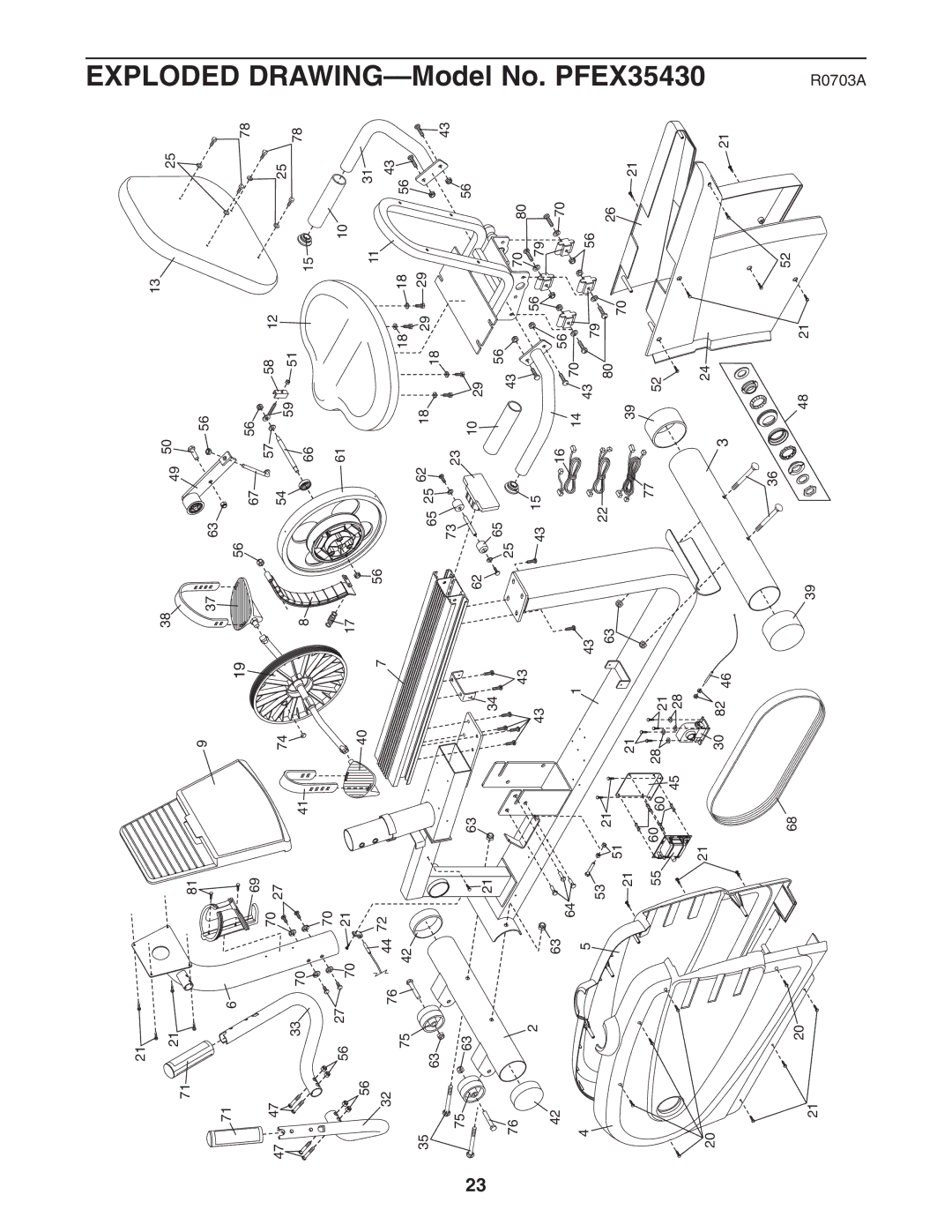 ProForm PFEX35430 user manual Drawing 