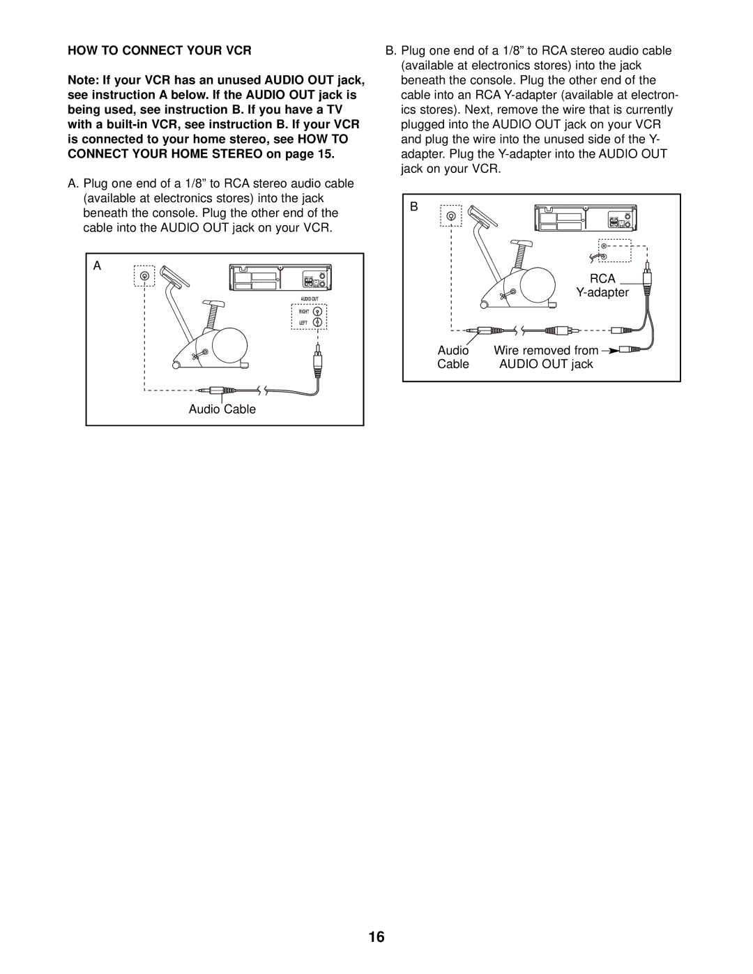 ProForm PFEX39910 user manual HOW to Connect Your VCR 