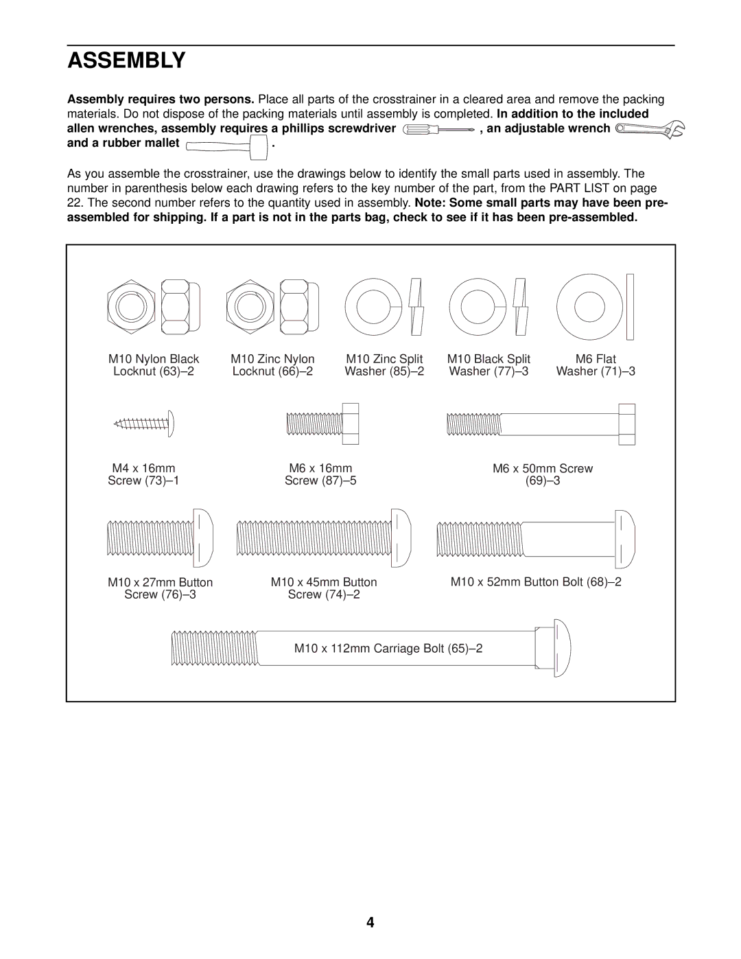 ProForm PFEX39910 user manual Assembly 