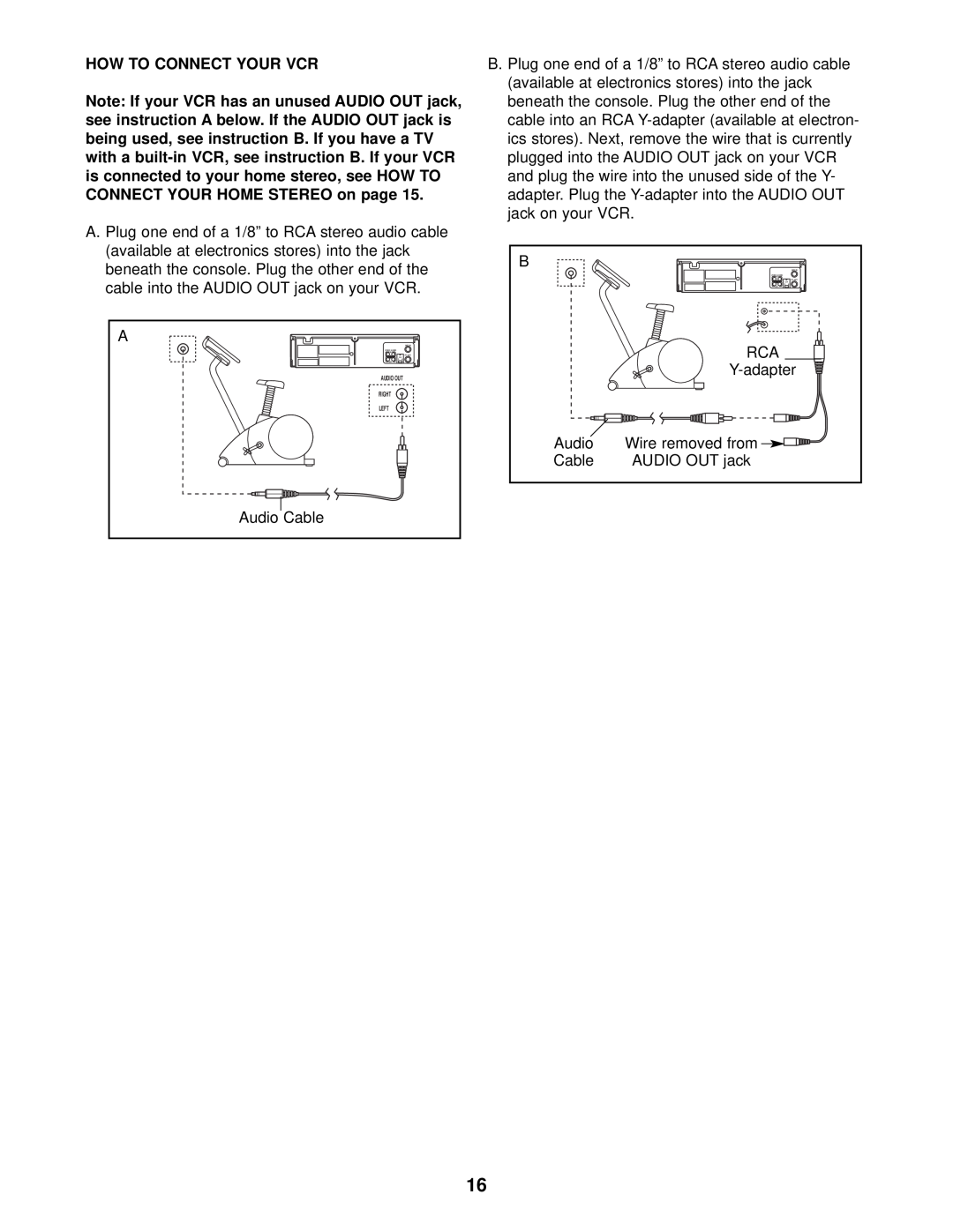 ProForm PFEX39910 user manual How To Connect Your Vcr, Audio Out Right Left 