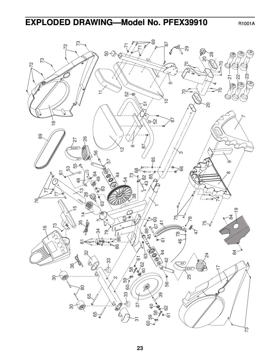 ProForm PFEX39910 user manual DRAWING-Model, Exploded 