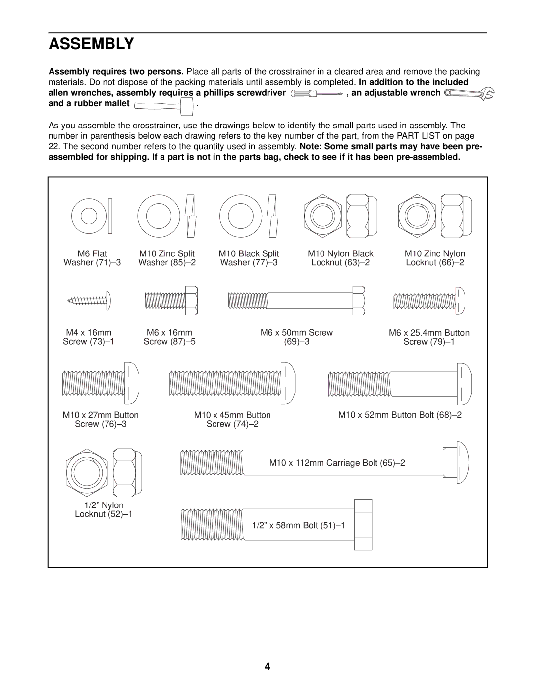 ProForm PFEX39911 user manual Assembly 