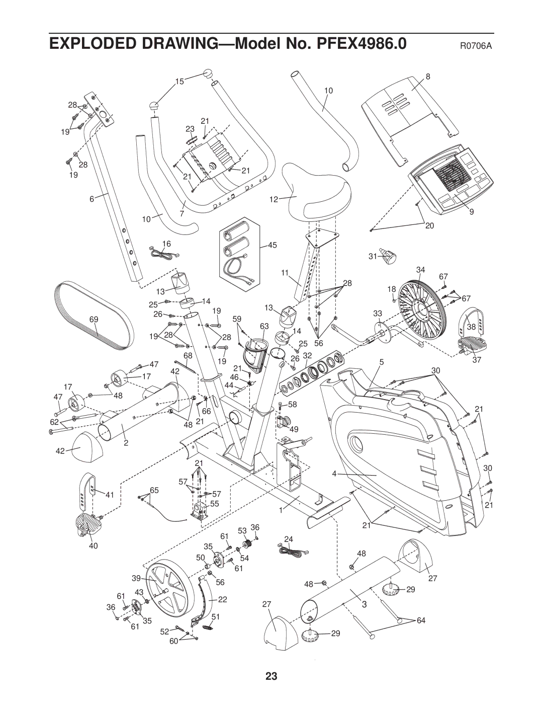 ProForm user manual Exploded DRAWING-Model No. PFEX4986.0 