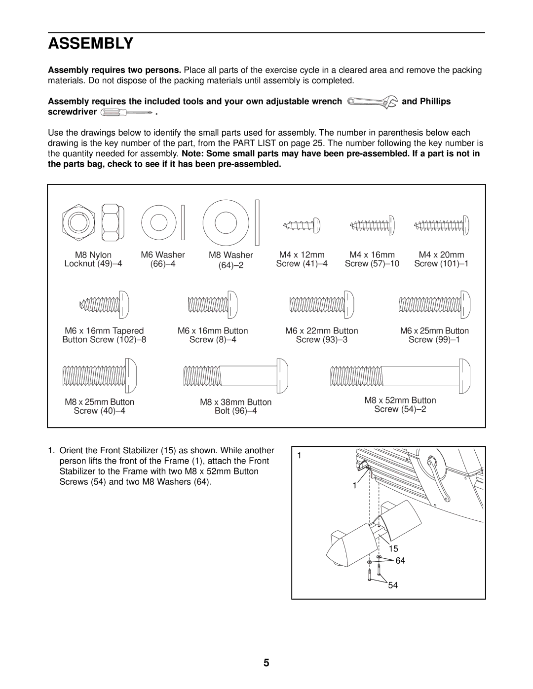 ProForm PFEX59030 user manual Assembly 