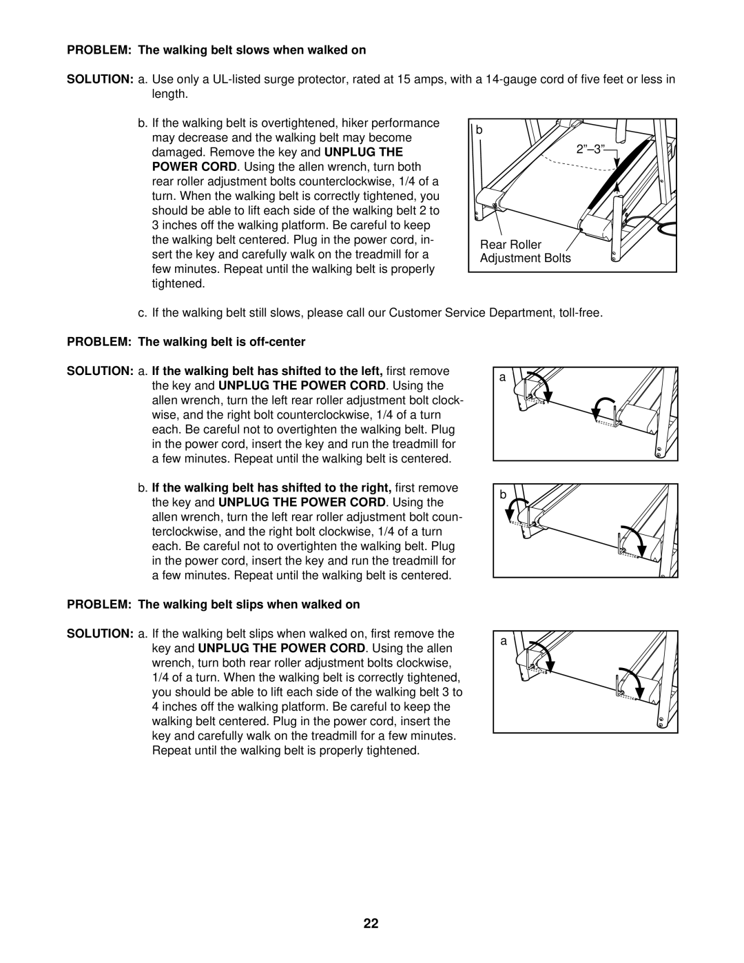 ProForm PFHK99900 user manual Problem The walking belt slows when walked on 