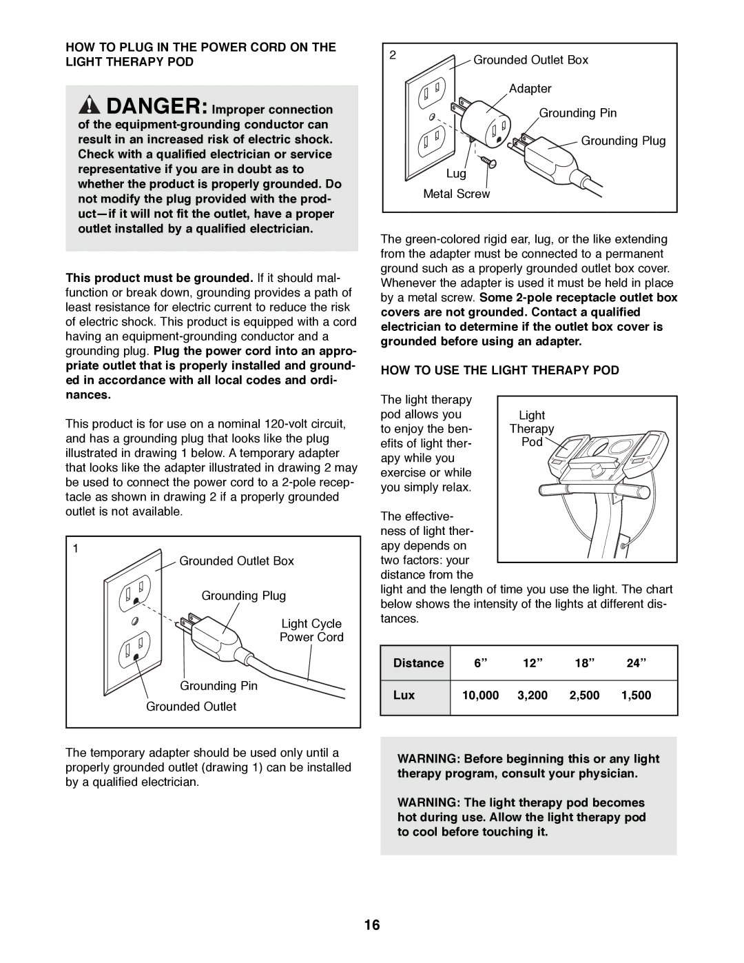 ProForm PFRX35390 user manual HOW to Plug in the Power Cord on the Light Therapy POD, HOW to USE the Light Therapy POD 