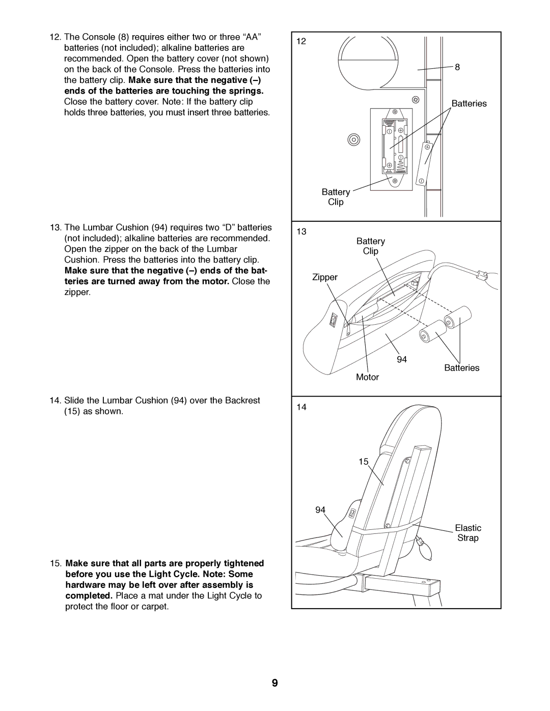 ProForm PFRX35390 user manual Slide the Lumbar Cushion 94 over the Backrest 15 as shown 