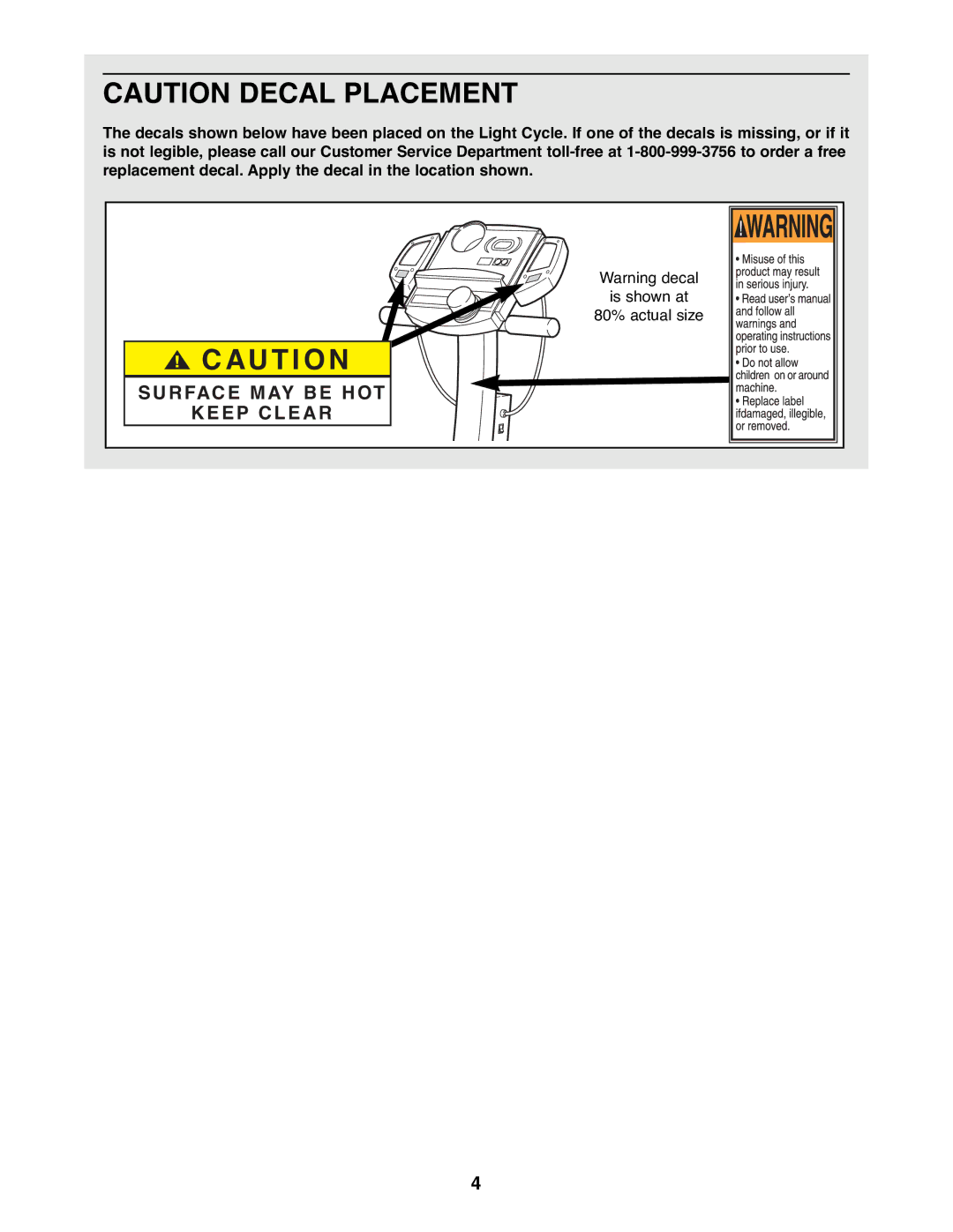 ProForm PFRX35391 user manual Surface MAY be HOT 