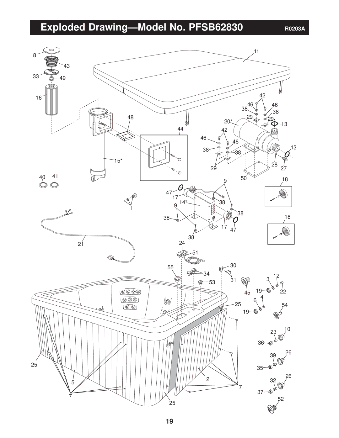 ProForm user manual Exploded Drawing-Model No. PFSB62830 