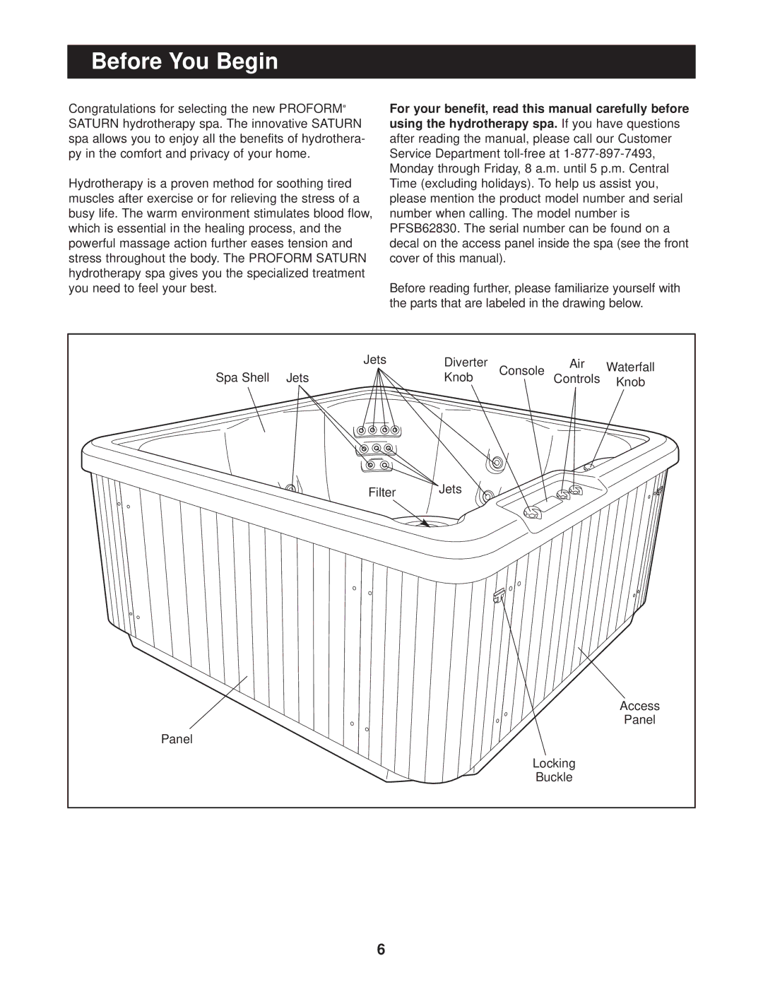 ProForm PFSB62830 user manual Before You Begin 