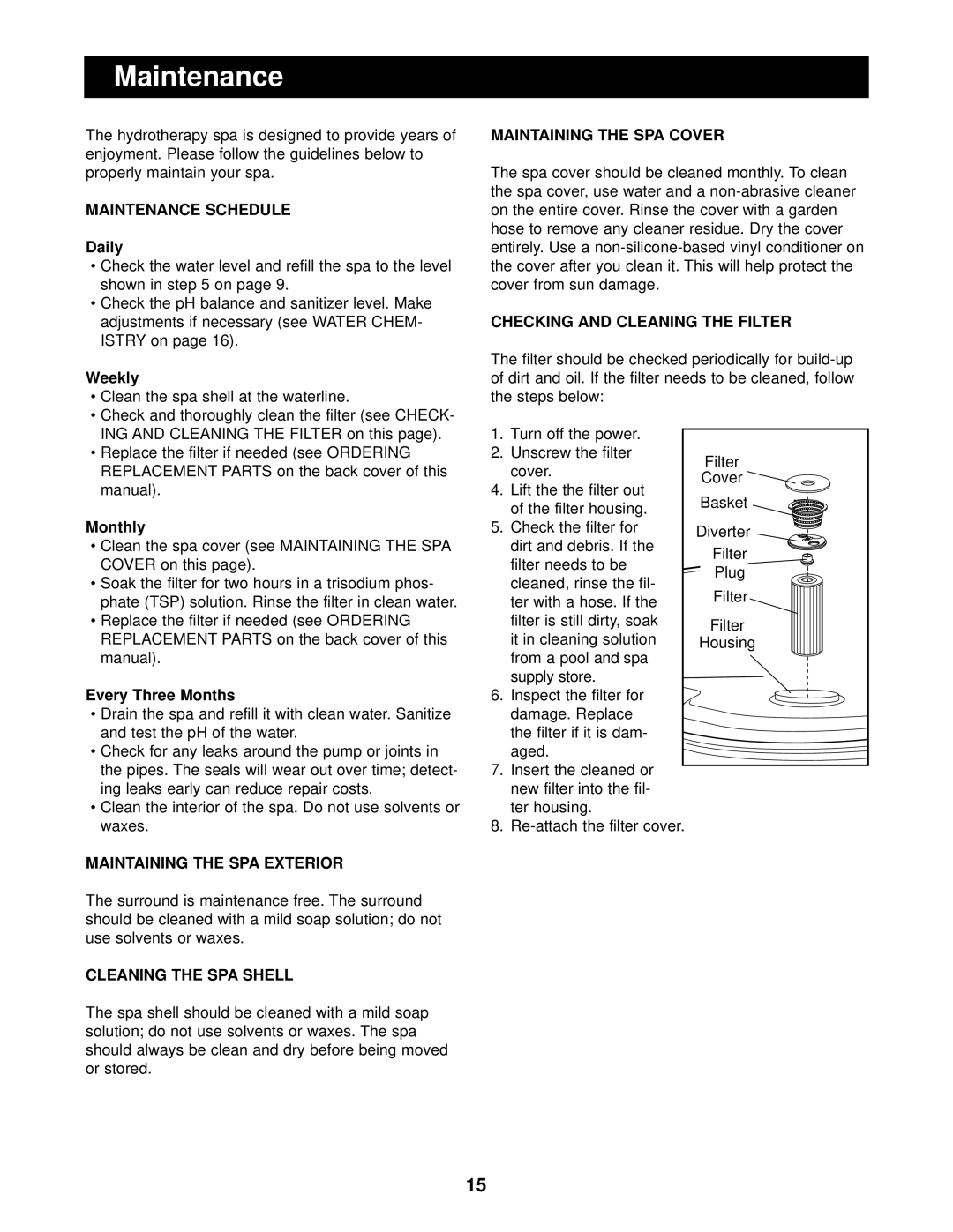 ProForm PFSB73930 user manual Maintenance 