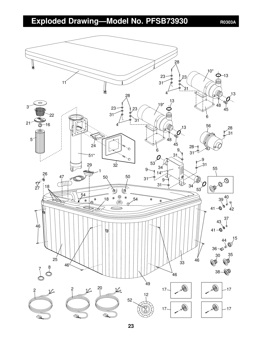 ProForm user manual Exploded Drawing-Model No. PFSB73930 