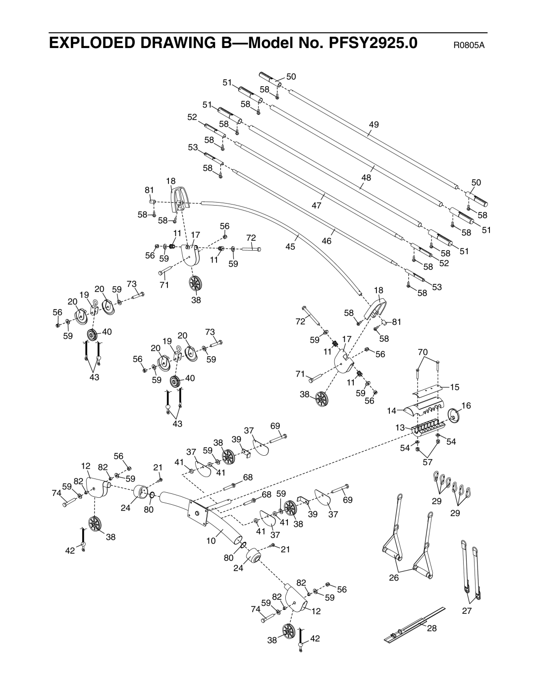 ProForm user manual Exploded Drawing B-Model No. PFSY2925.0 