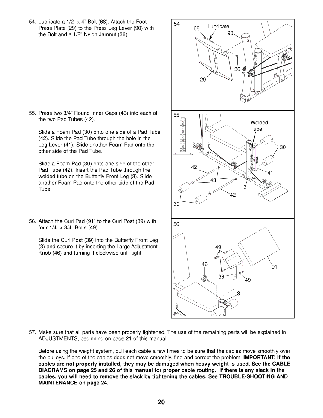 ProForm PFSY59001 user manual 