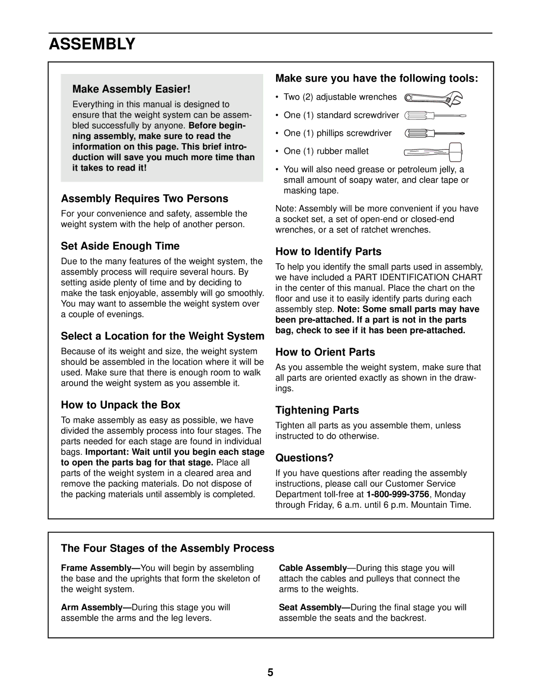 ProForm PFSY59001 user manual Make Assembly Easier 