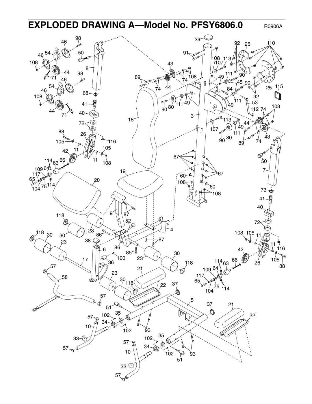 ProForm user manual Exploded Drawing A-Model No. PFSY6806.0 