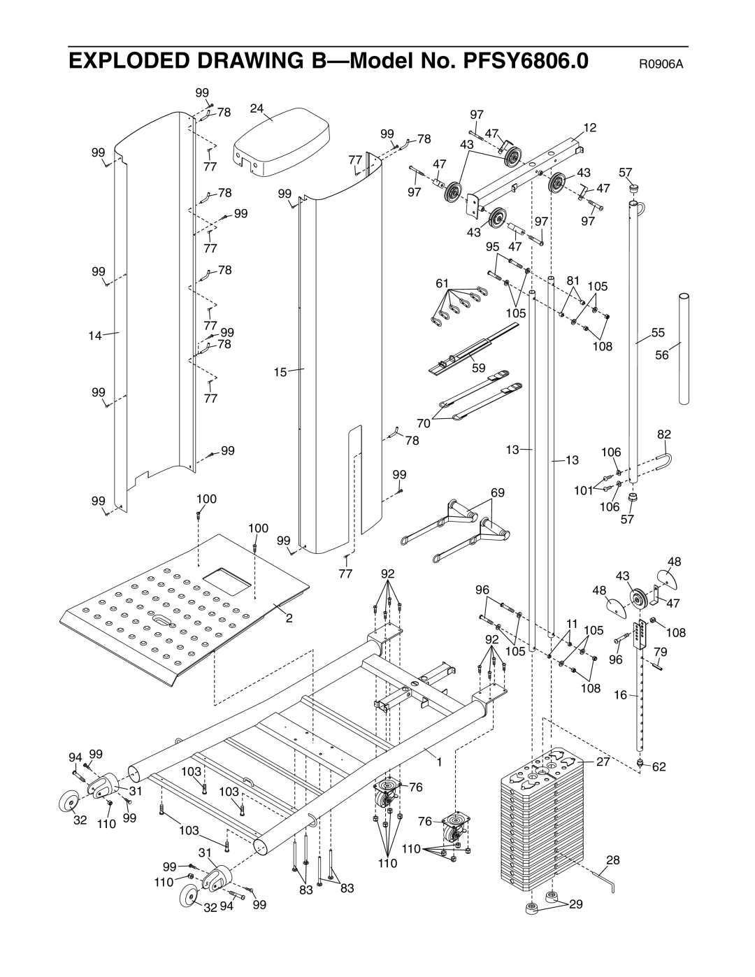 ProForm user manual Exploded Drawing B-Model No. PFSY6806.0 