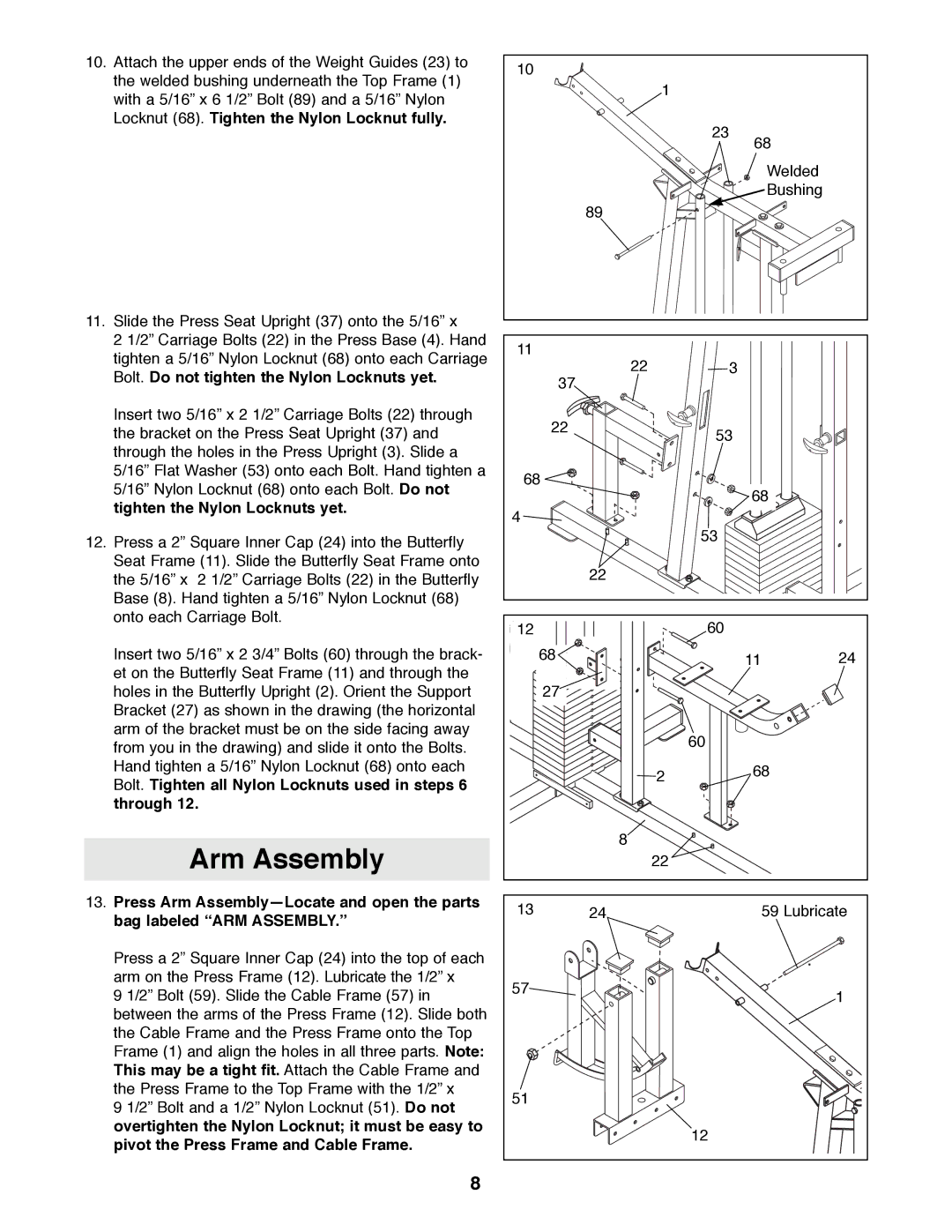 ProForm PFSY92080 manual Arm Assembly 