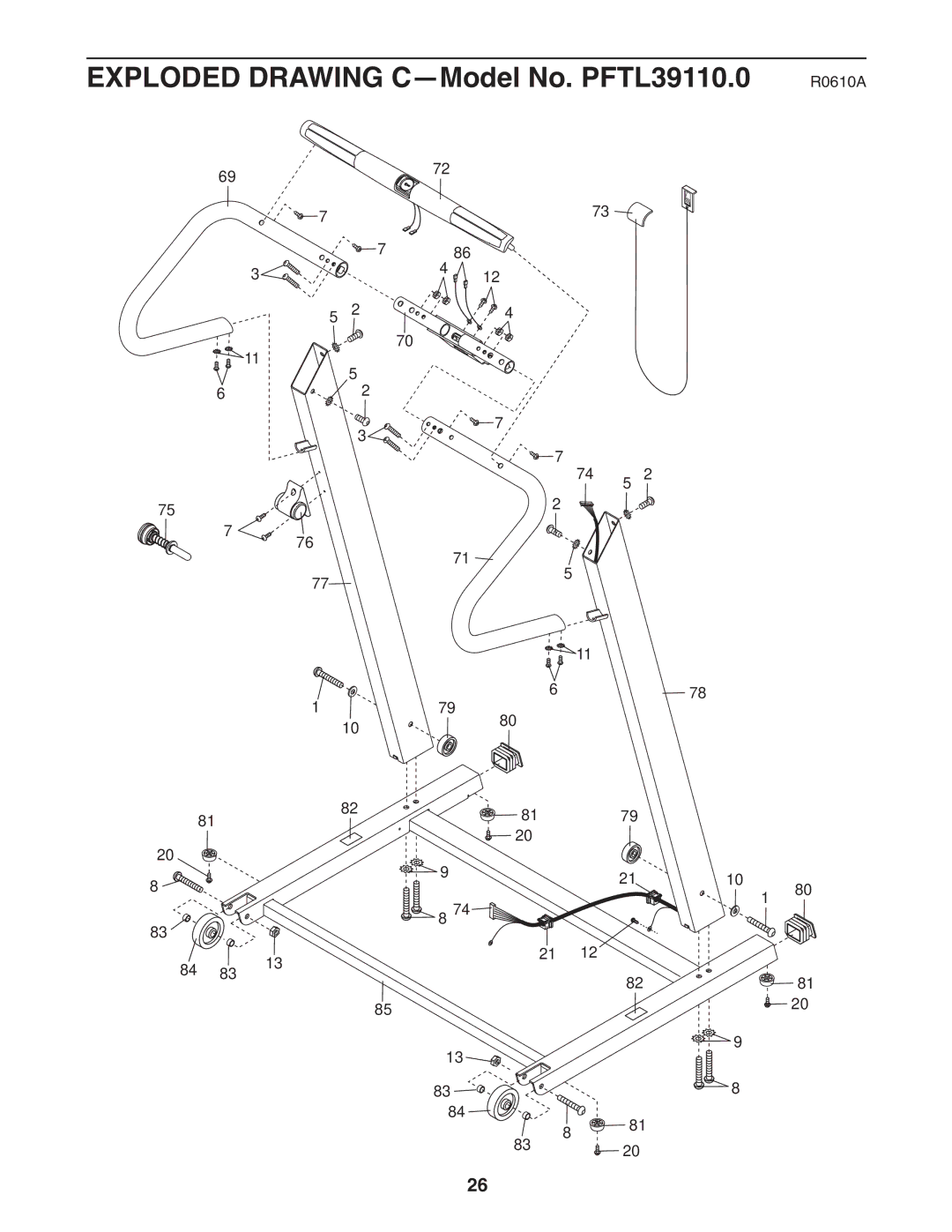 ProForm PFT39110.0 user manual Exploded Drawing C-Model No. PFTL39110.0 