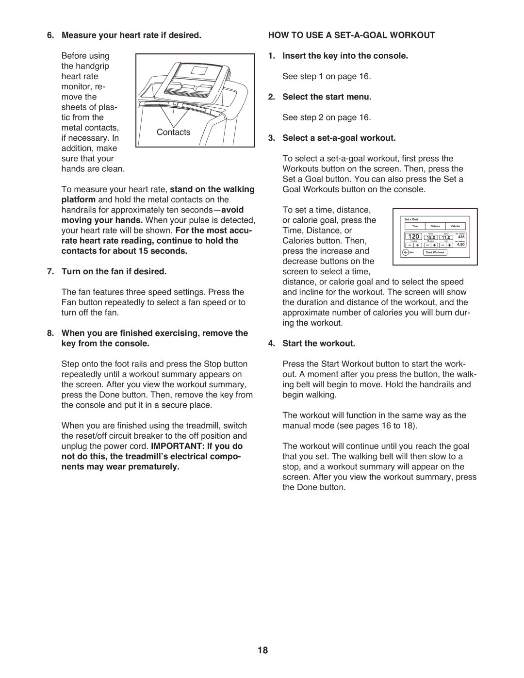 ProForm PFTL01411.0 Measure your heart rate if desired. Before using, Turn on the fan if desired, Start the workout 