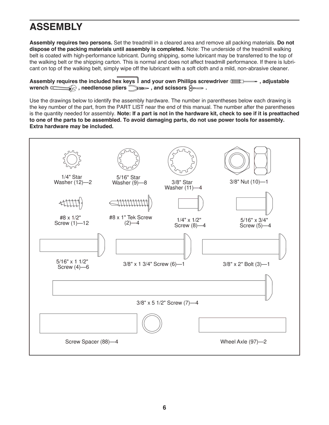 ProForm PFTL01411.0 warranty Assembly 