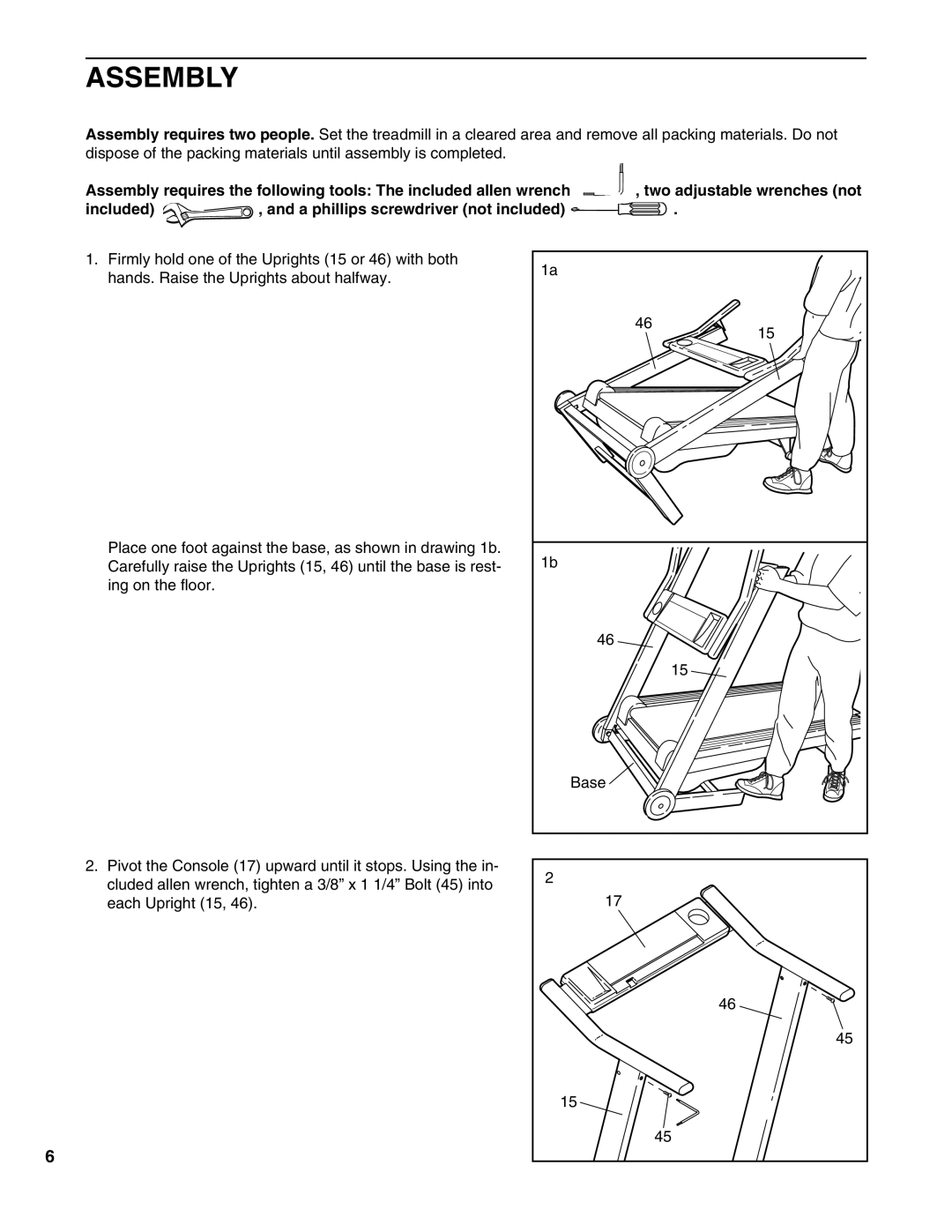 ProForm PFTL05050 user manual Assembly 