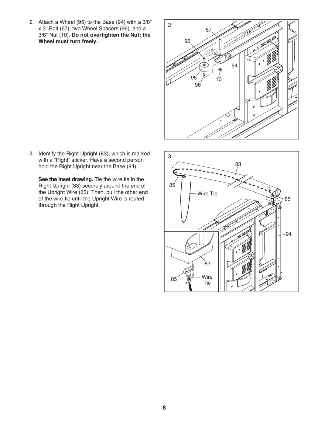 ProForm PFTL06711.0 warranty Wheel must turn freely 