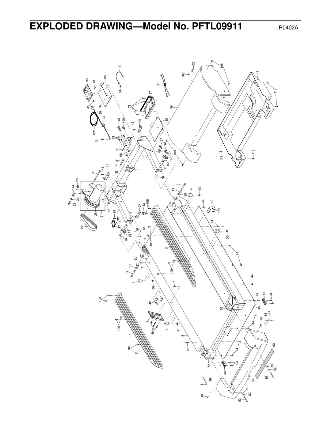 ProForm PFTL09911 user manual DRAWING-Model 