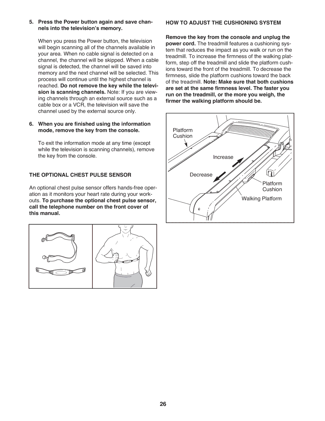 ProForm pftl101110.0 user manual Optional Chest Pulse Sensor 