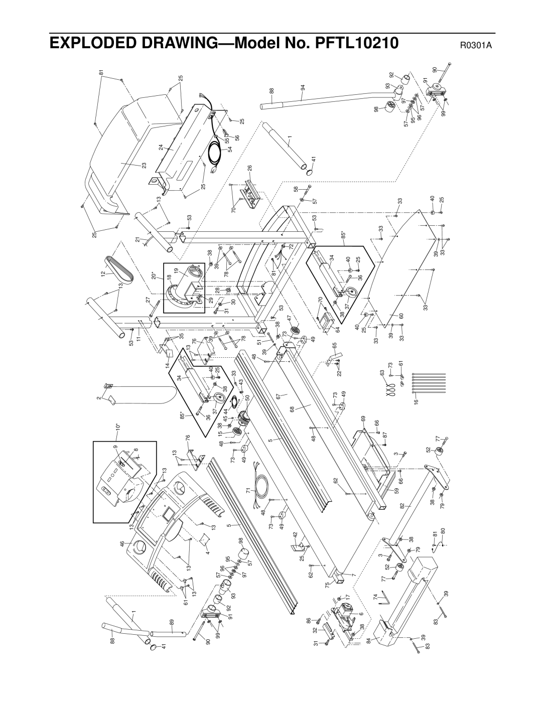 ProForm PFTL10210 user manual Exploded, Drawing 