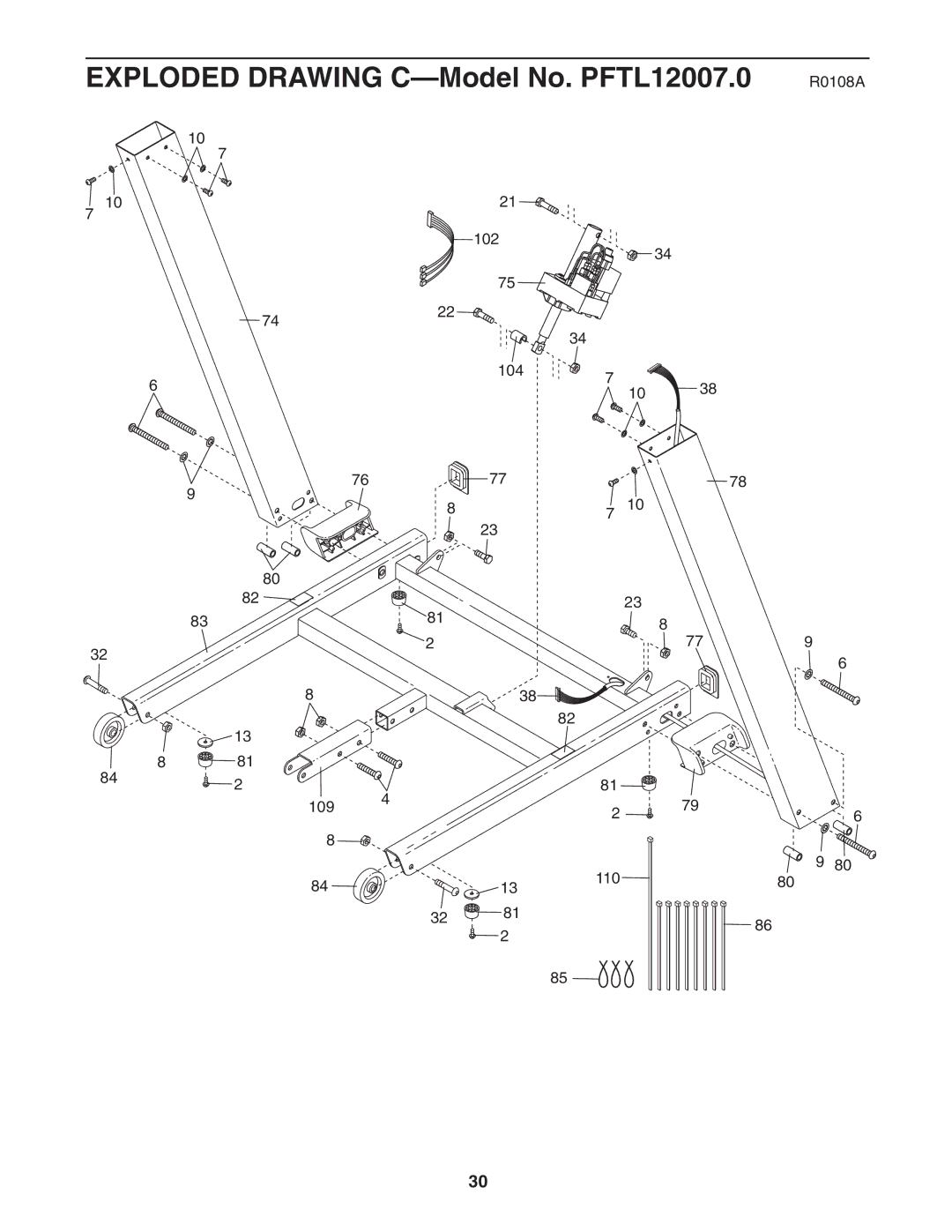 ProForm user manual Exploded Drawing C-Model No. PFTL12007.0 R0108A 