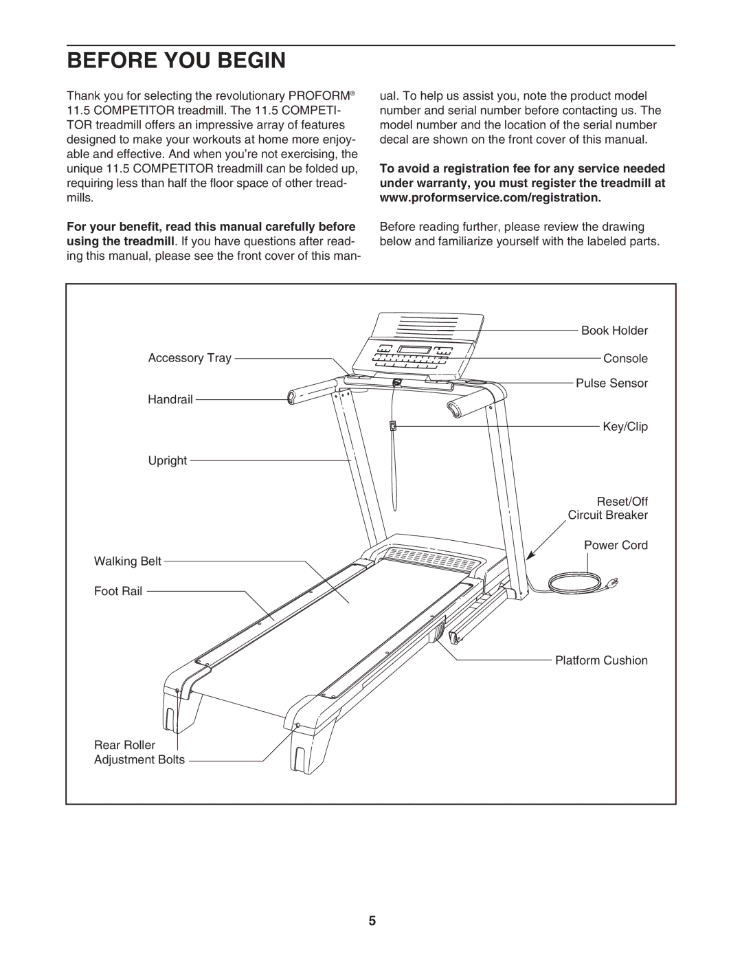 ProForm PFTL12007.0 user manual Before YOU Begin 