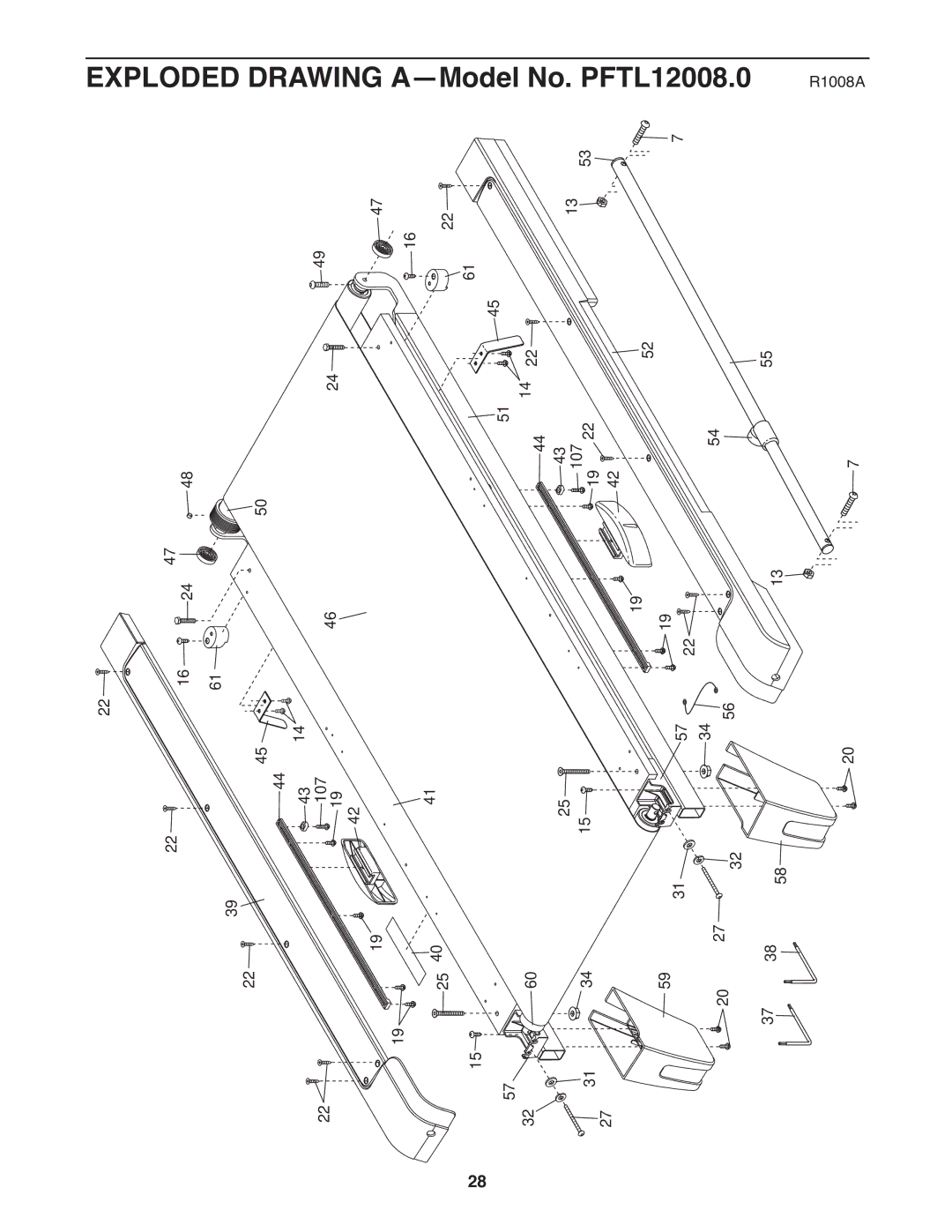 ProForm user manual Exploded Drawing A-Model No. PFTL12008.0 R1008A 