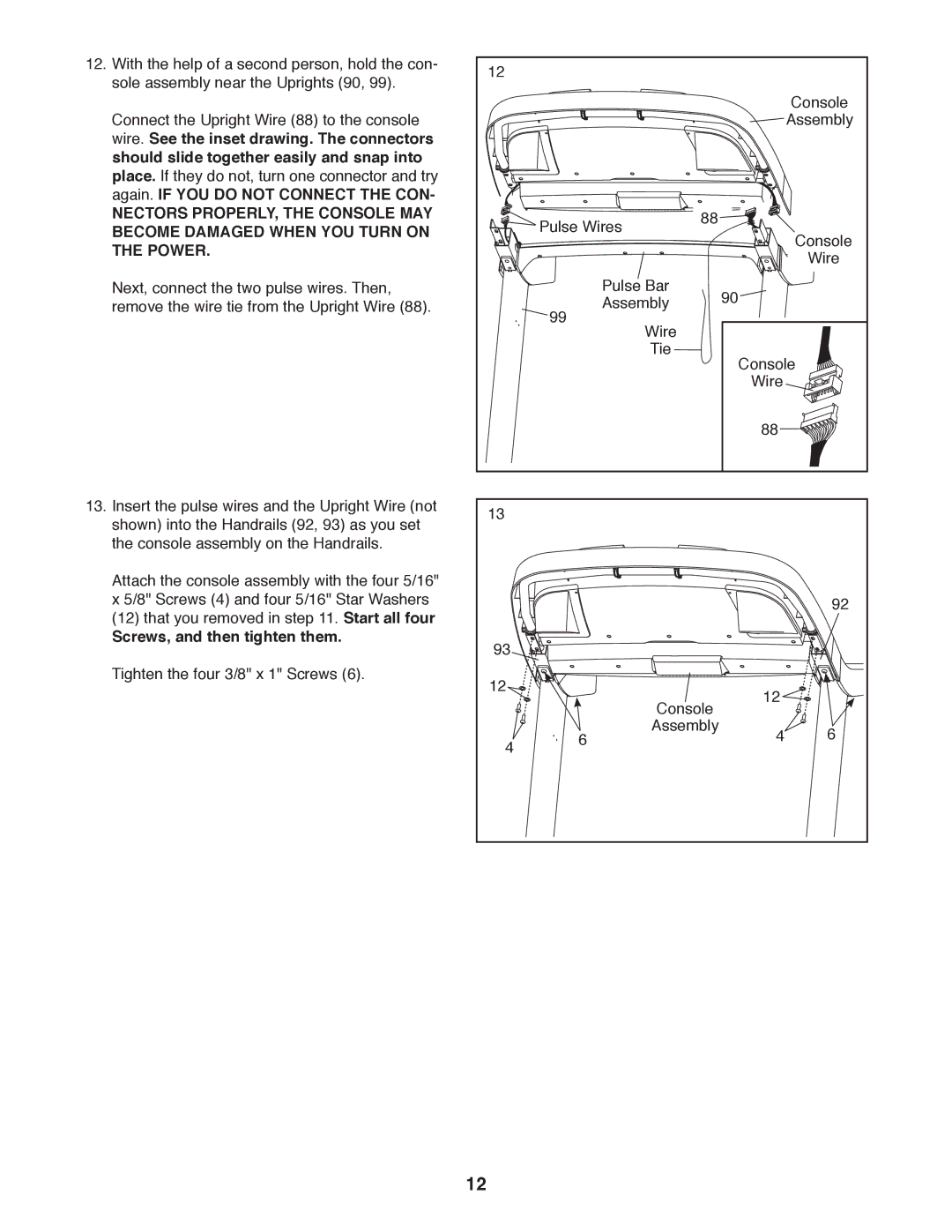 ProForm PFTL13011.0 user manual Screws, and then tighten them 