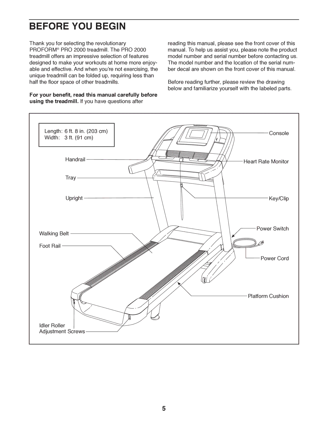 ProForm PFTL13011.0 user manual Before YOU Begin 