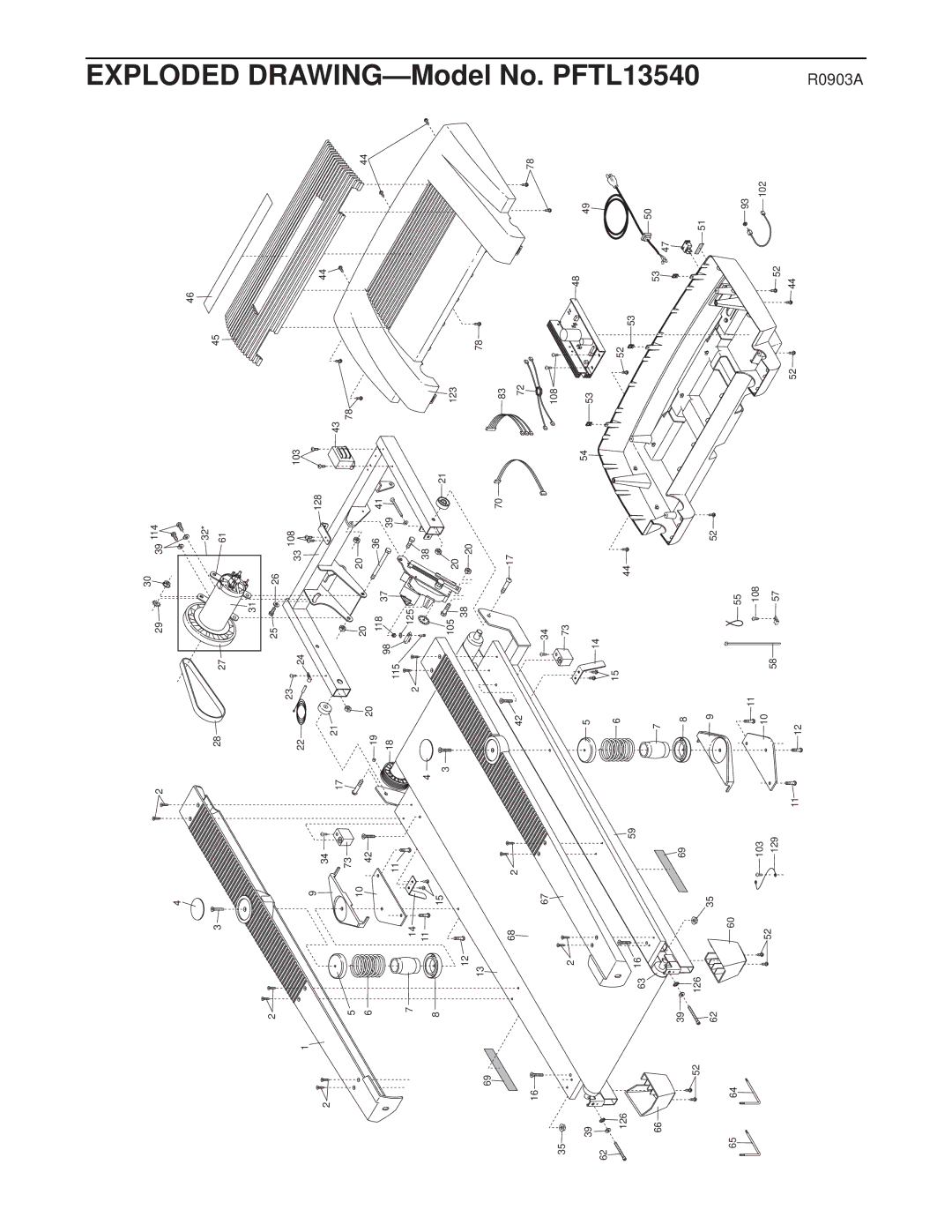 ProForm PFTL13540 user manual ModelDRAWING 