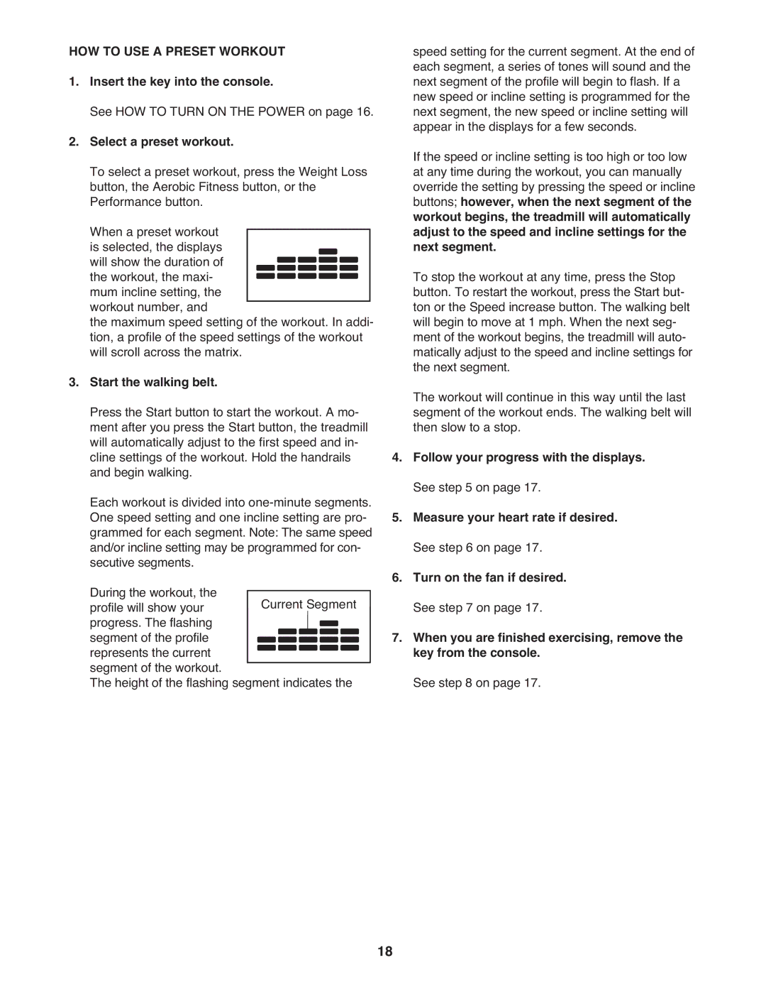 ProForm PFTL14008.0 user manual HOW to USE a Preset Workout, Select a preset workout, Start the walking belt 