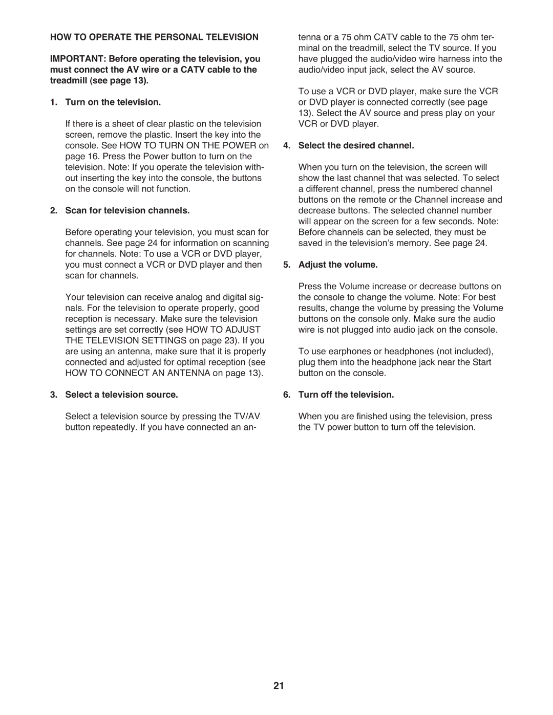 ProForm PFTL14008.0 user manual Scan for television channels, Select a television source, Select the desired channel 